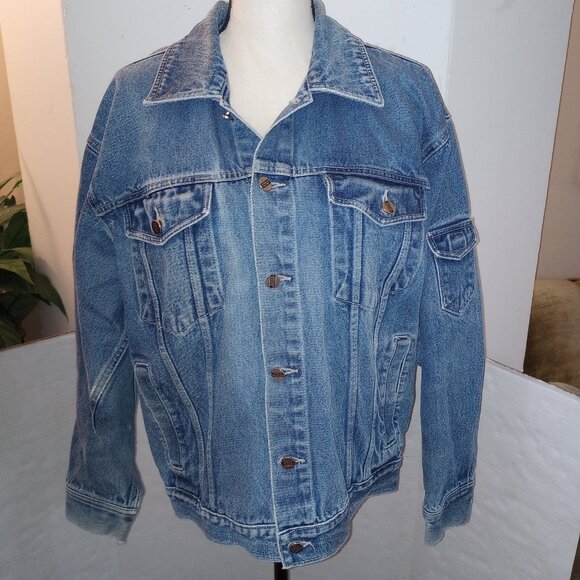 Vintage Jordan Craig Collection Men's Light Blue Denim Jean Jacket sz L - Picture 1 of 9